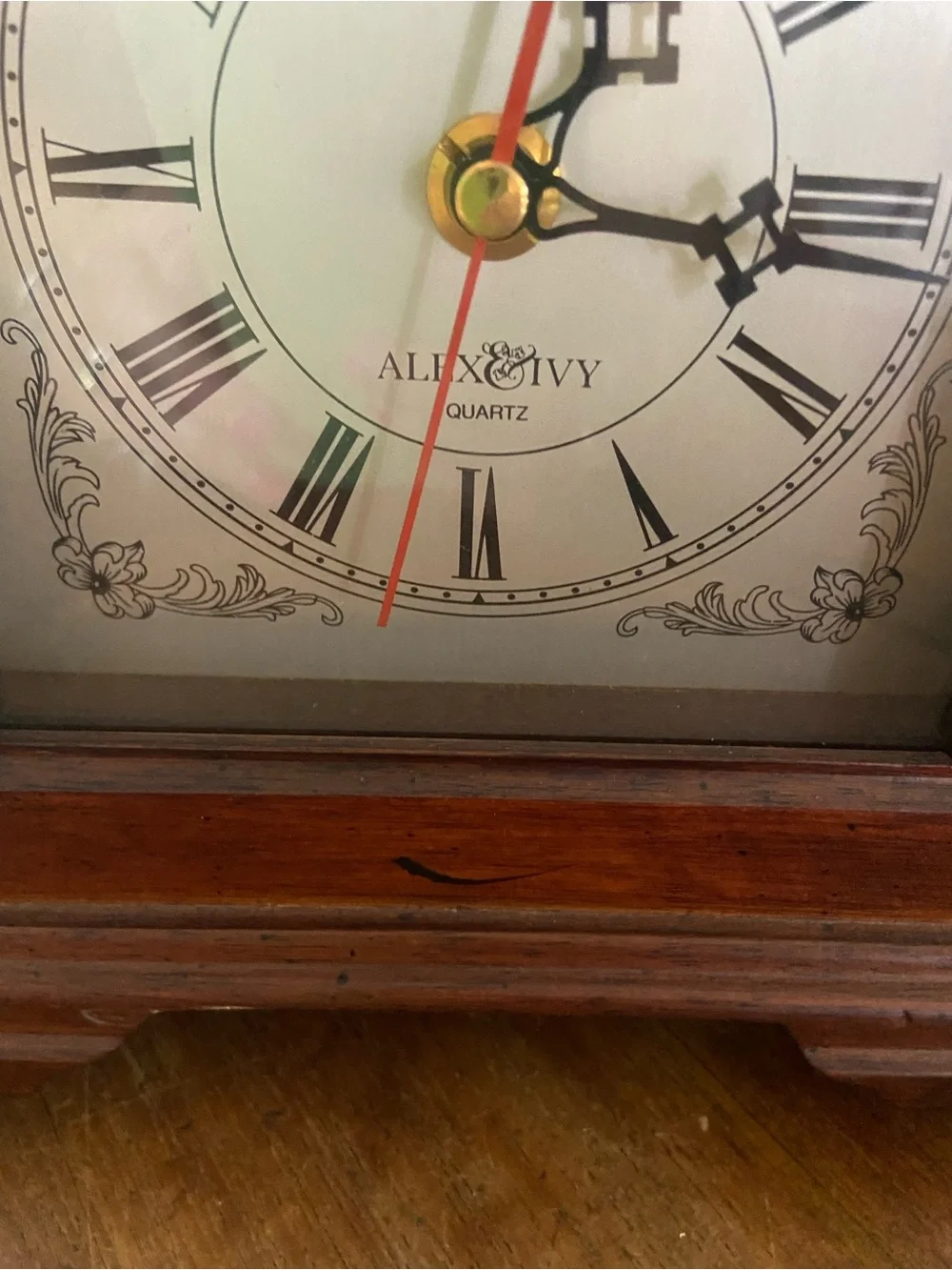 Vintage Mahogany Wood Mantle Clock
